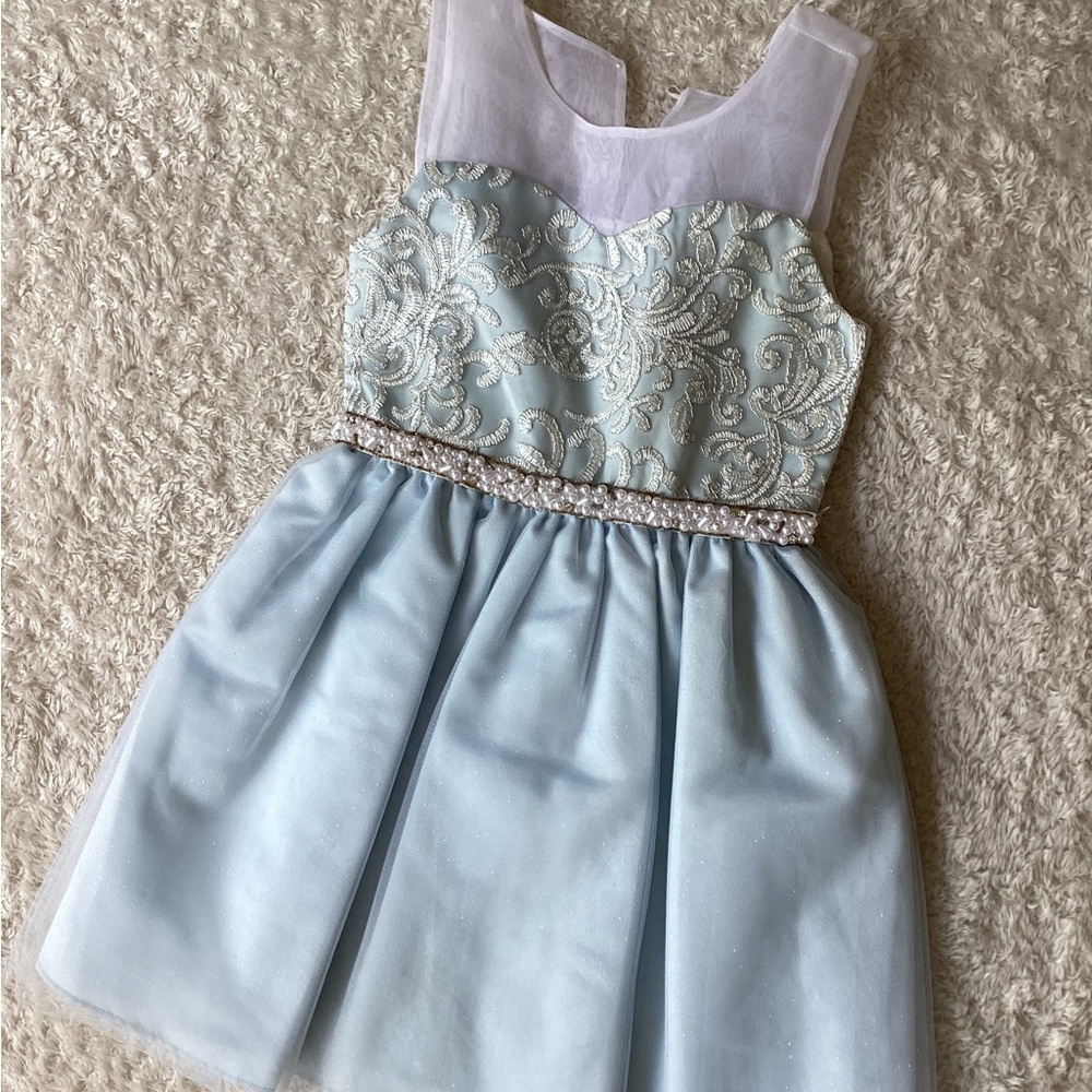 Rare Editions Blue Green Sundress Scoop Neck Sleeveless
